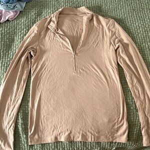 Women's Long Sleeve Beige Top